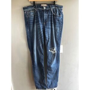 Hudson Jeans Mens 38 Distressed Blue Denim Slim Fit Ripped Knee Casual Pants